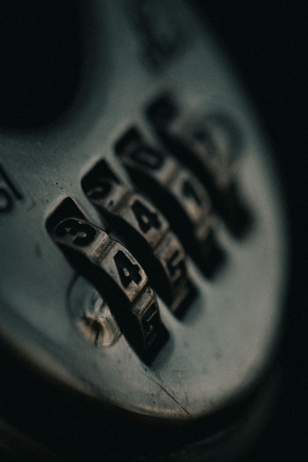 close up of combination lock dial numbers