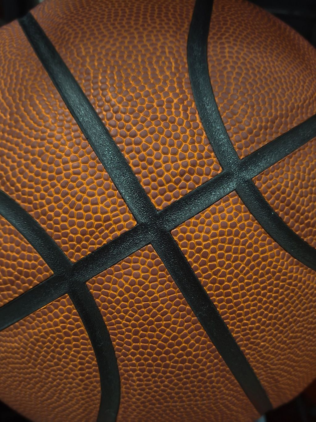 close up of a textured basketball surface