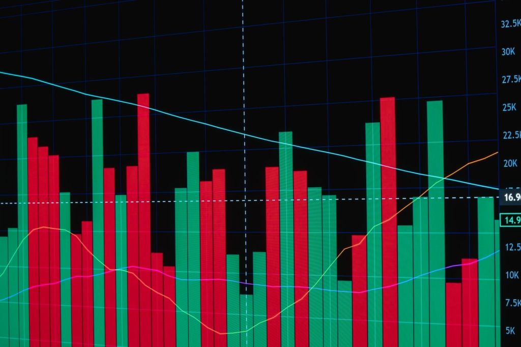 vibrant financial data visualization chart