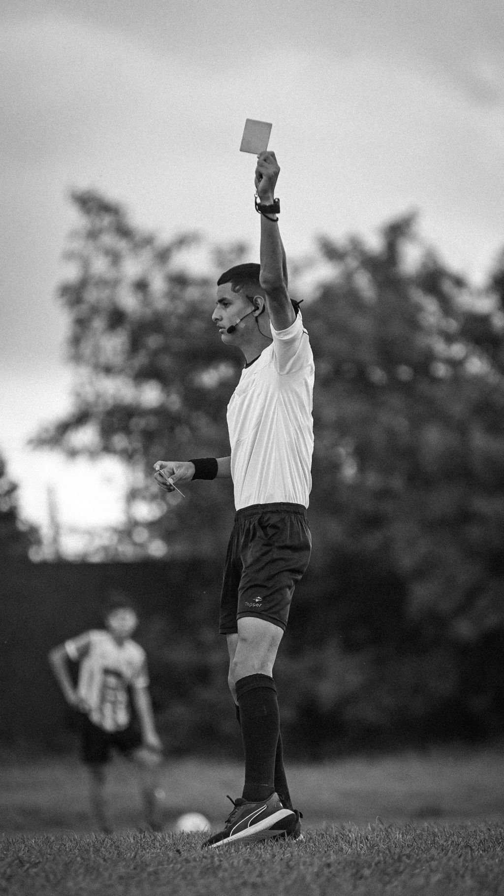 referee during soccer match
